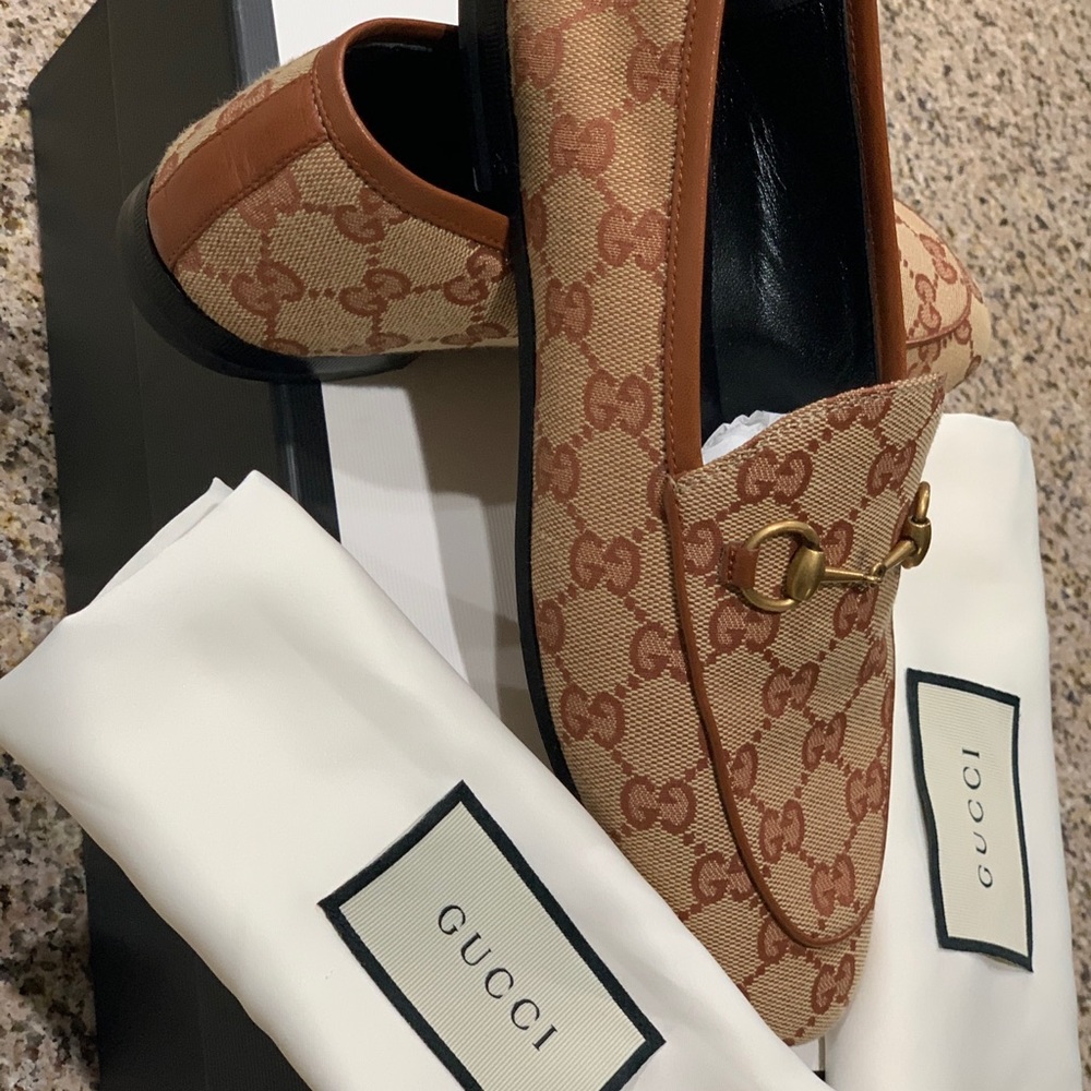 Gucci Jordaan GG canvas loafer Woman Size 38 - Picture 11 of 13